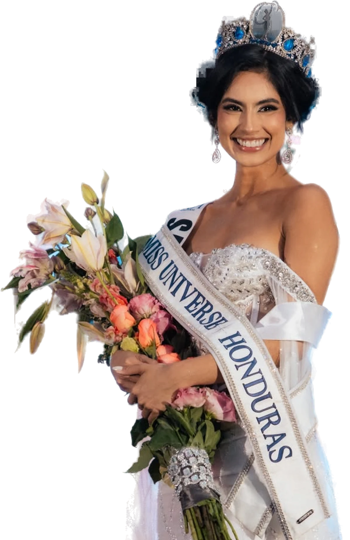 Luisa Pineda, Miss Universe Honduras 2026, con la corona y la banda del certamen